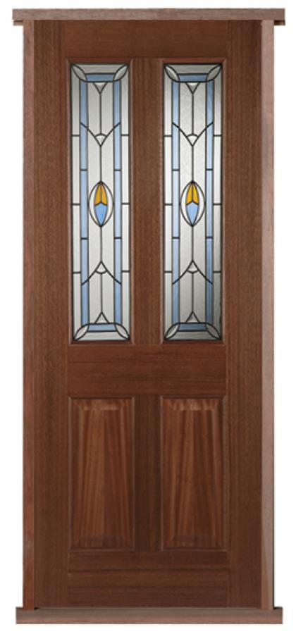 Edwardian Blue Hardwood External Pre-hung Door Set